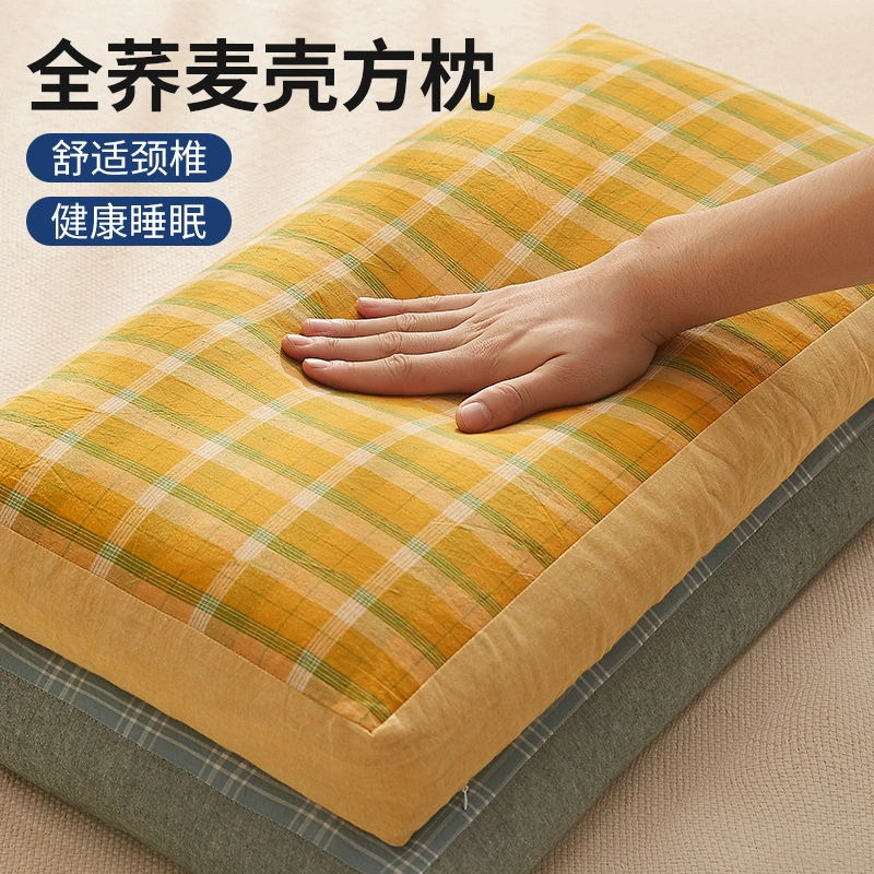 Подушка из хлопковой гречневой кожи, домашняя пара для защиты шейного отдела позвоночника, помогает спать мужчинам и женщинам, предотвращает храп для взрослых и маленьких голов.