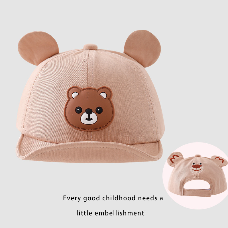 6-24 Meses sombrero para bebés primavera y otoño delgado estilo coreano lindo sombrero de pato gorra primavera sombrero de béisbol protección solar oso