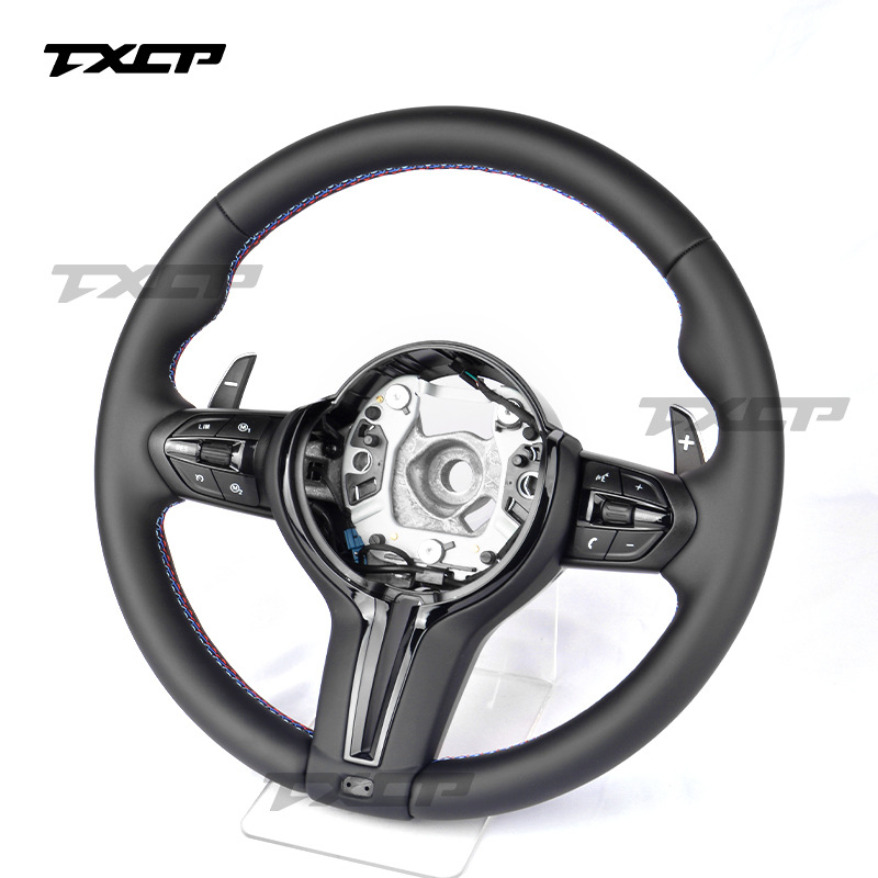 Suitable for BMW 3 Series, 5 Series, 7 Series, X1, X2, X3, X4, X5, X7, M2, M3, M4 – full leather, sporty style, T-shaped steering wheel