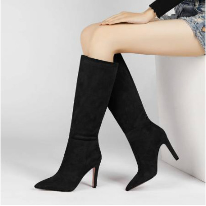 Stiletto Heels Pleated High Over The Knee Boots Image 2