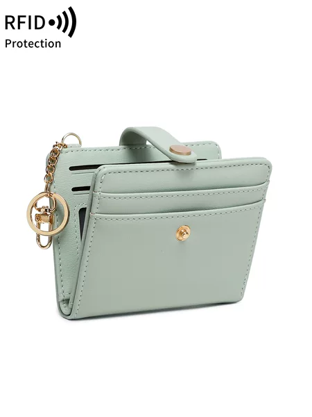Women's Ultra-thin Bi-fold Wallet RFID Shielding Multifunctional Credit Card Bag Simple Small Portable Student Coin Wallet