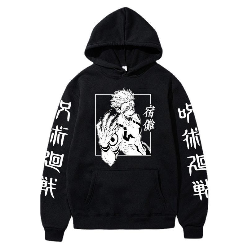 2022 Japanese Anime Sweatshirt Sports Casual Sweatshirt Fleece-Lined Hoodie Jacket Men Wholesale Large Quantity Preferential Treatment