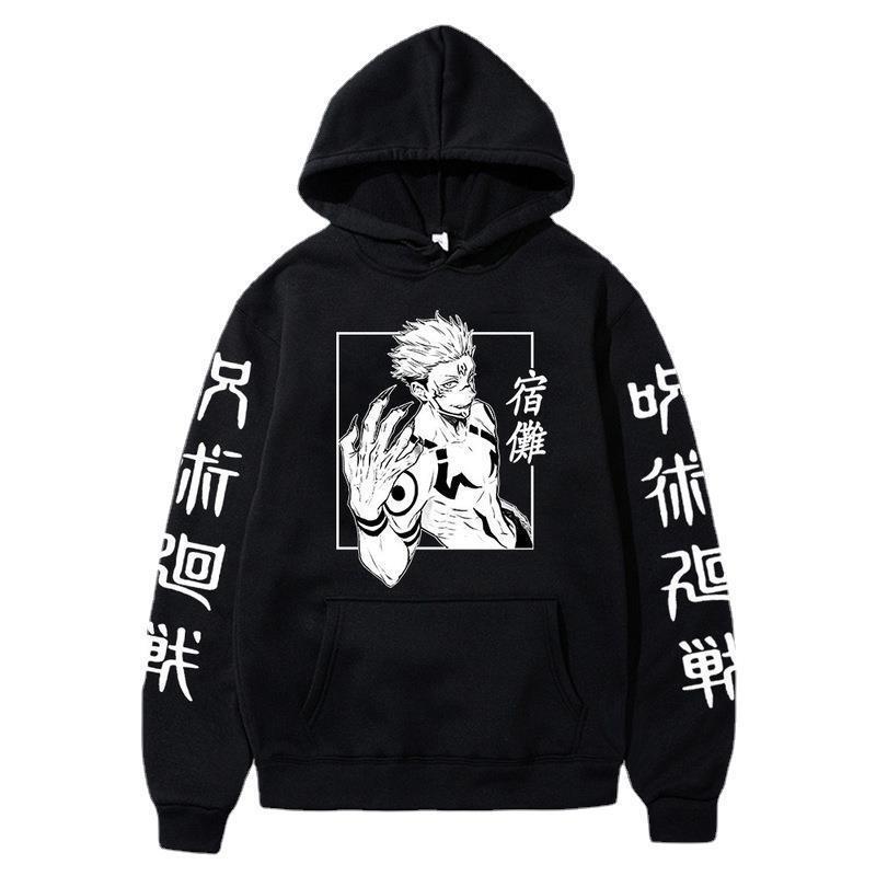 2022 Japanese Anime Sweatshirt Sports Casual Sweatshirt Fleece-Lined Hoodie Jacket Men Wholesale Large Quantity Preferential Treatment