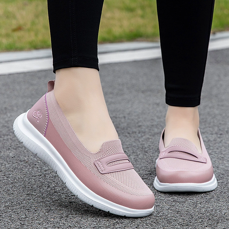 Аутентичные весенние летние повседневные женские туфли новый один педаль летающего ткачества