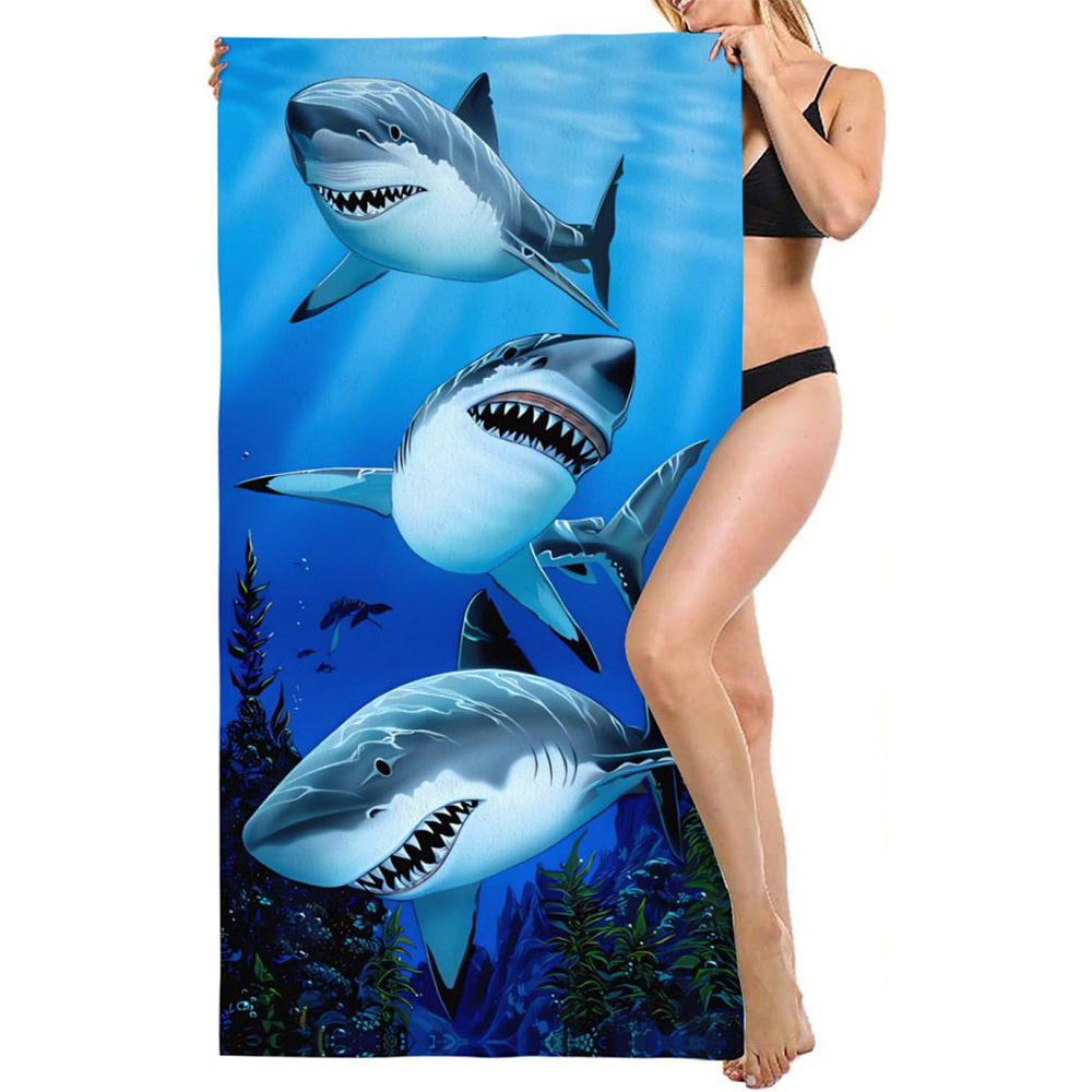 Impresión transfronteriza toallas de playa comercio exterior JIT toallas de microfibra tela toallas de baño de flamenco cola de pescado