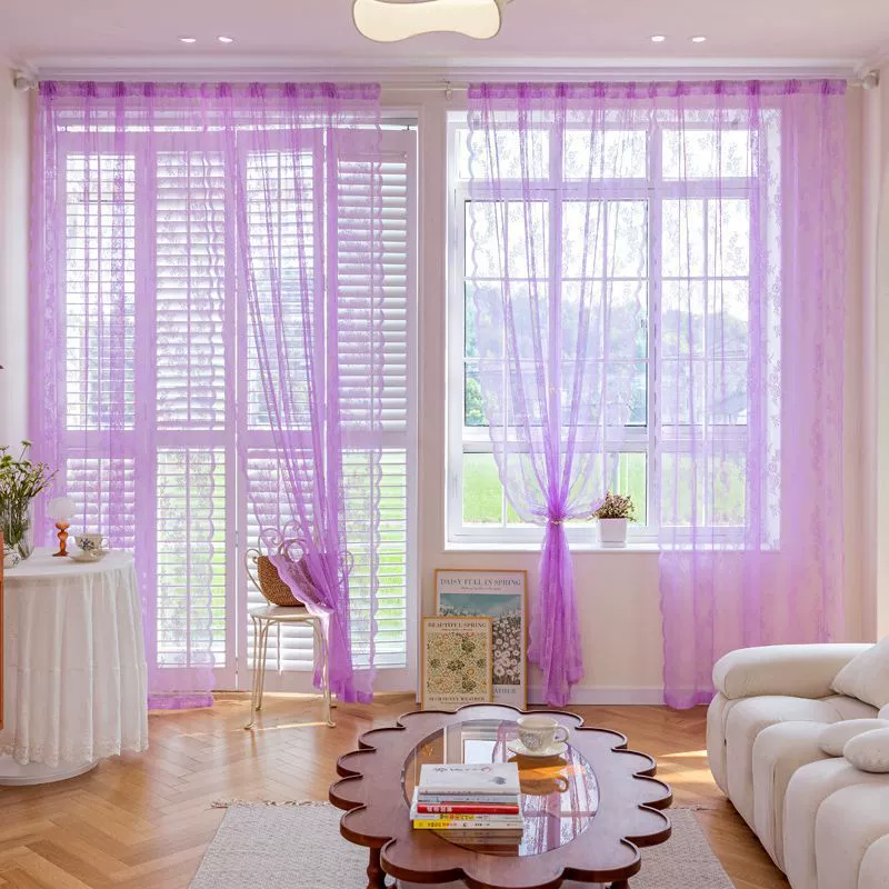 Lace Curtain Korean Style, White, Velcro or Pole/Hook Attachment, Multiple Heights