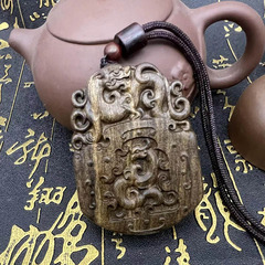 越南沉香雕刻龍鳳呈祥吊墜直播貨源批發木質沉香461平安牌子