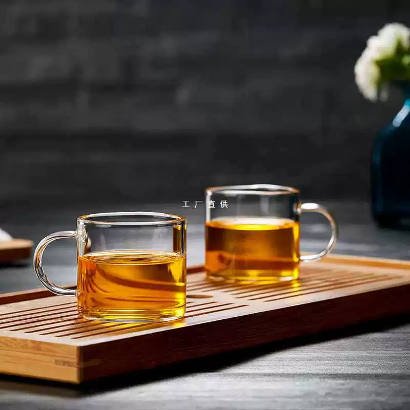 Glass tea cup, transparent tea set with accessories