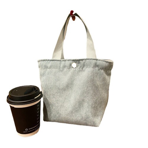 910262 Literary Corduroy Bag Hand-held Mini Casual Ladies Small Hand Bag Retro Cloth Bag Lunch Bag