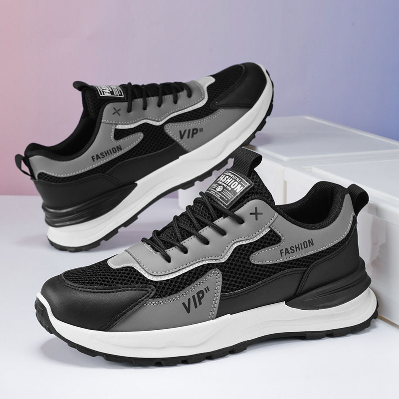 Zapatos deportivos de suela gruesa de tendencia, zapatos casuales para correr, zapatos de verano para hombres, nuevos zapatos de malla transpirables para hombres