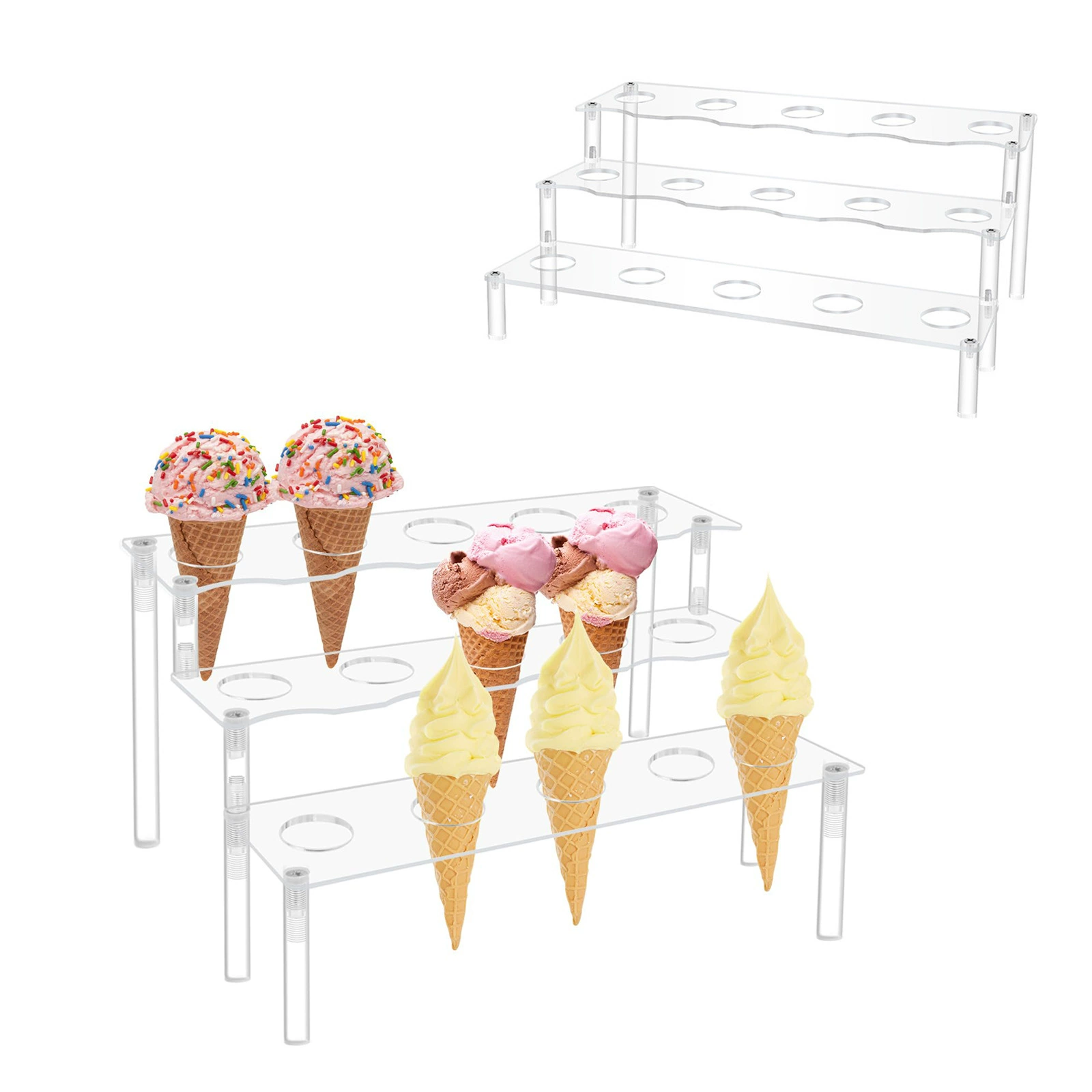 Трансграничный 15-лунок акриловый держатель для мороженого