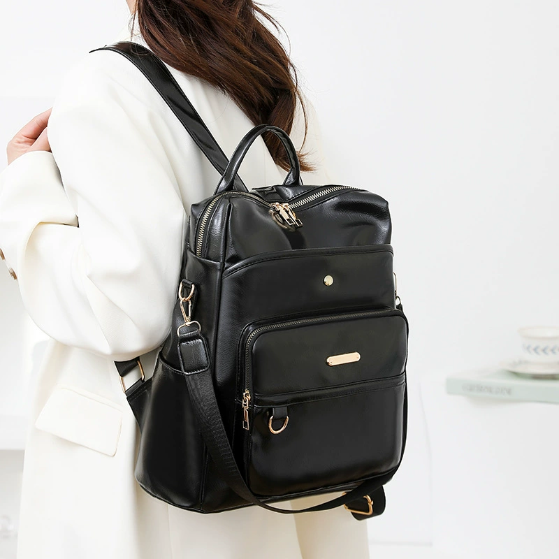 Capacious backpack, trend retro polyurethane one-shoulder bag to go out, (Cross-border trading)
