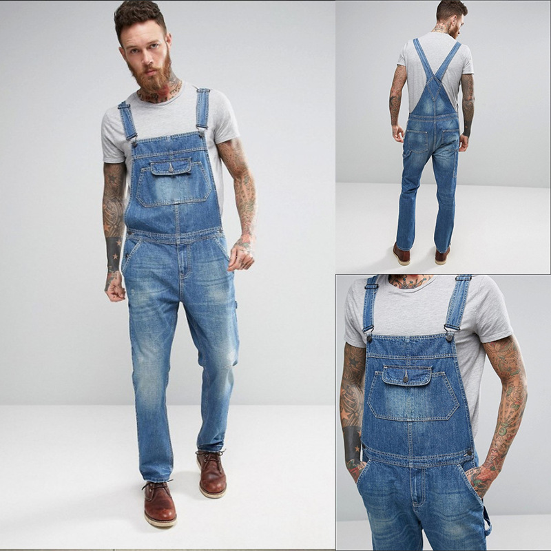 Men's Clothing new denim overa, slim fit trousers, cross-border exclusive for European stations hot style men's_voghion.com