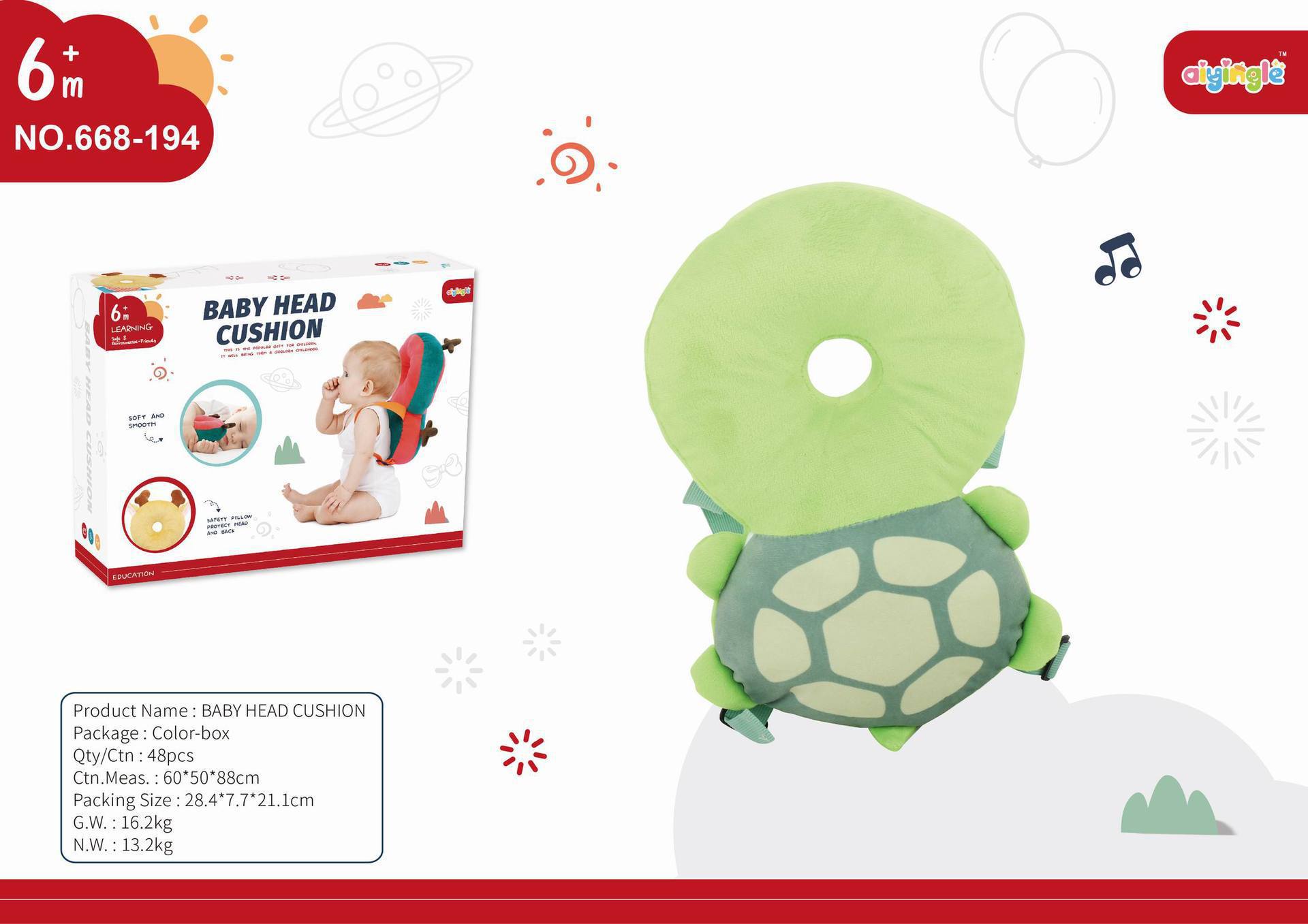 Amazon 0 - 3 bebés pequeños almohada anticaídas juguetes para bebés reclinarse protector reposacabezas protectoras almohada respirada de dibujos animados