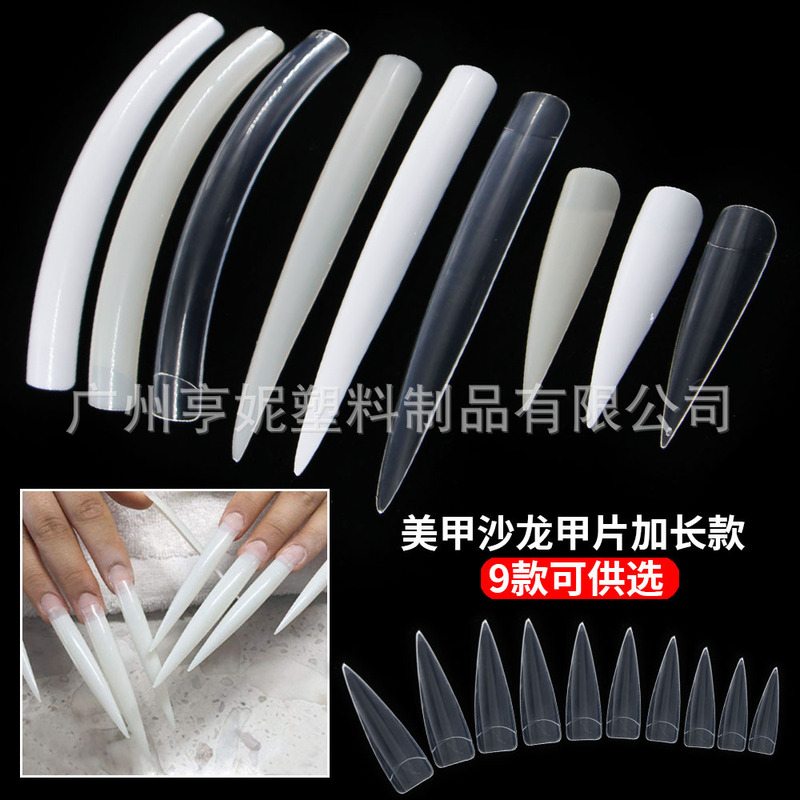 Nail Salon Pointed Nail Pieces Sample Display Nails Extended Fake Nail Stickers Stage Art Nails
