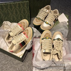 高バージョン24純原G家高版汚い靴老花緑レトロ古い汚い靴男女カップル平底靴