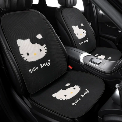 Cat Car Seat Cushion Summer Ice: Four Seasons Pad - front-row-single-seat-1-square-cushion-1-backrest-black-kt-cat