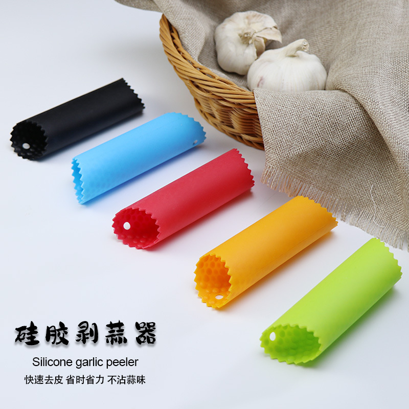 Silicone garlic peeling artifact bottom sealing manual peeling garlic peeling garlic slice household kitchen gadget peeling device