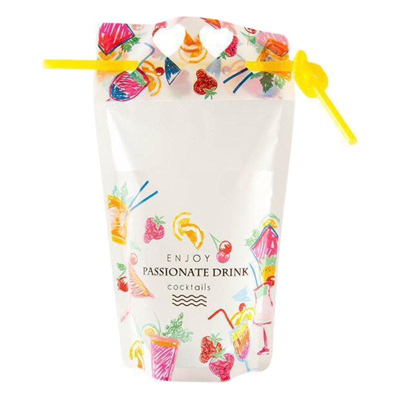 Bolsas para jugos, bolsas desechables para bebidas, bolsas autosellables, bolsas verticales, bolsas portátiles para llevar, bolsas para envasar té con leche image 1