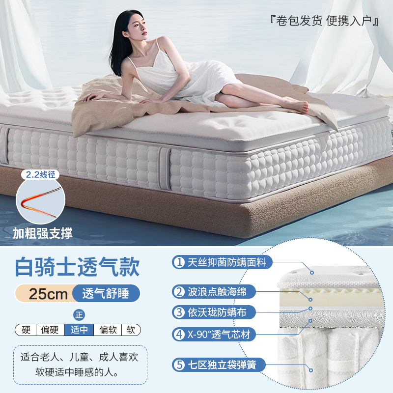 ラテックスマットレス ヒルトン五つ星ホテル シモンズ B&B アパートメント ソフトとハードの両用脊椎保護 独立したスプリングの厚み