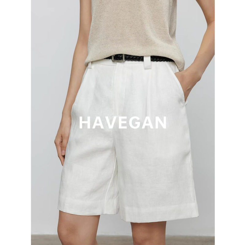 Havegan/Summer Loose Linen Casual Pants for Women, Five-Point Shorts with a Relaxed Feel, Versatile for Commuting, Lazy Shorts Havegan/Summer Loose Linen Casual Pants for Women, Five-Point Shorts with a Relaxed Feel, Versatile for Commuting, Lazy Shorts
