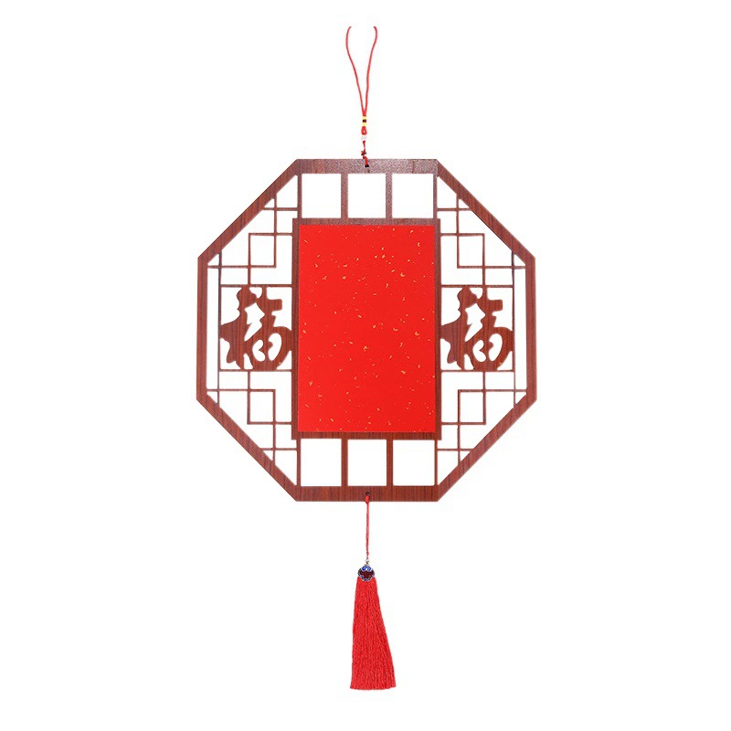 Деревянный выдолбленный большой кулон персонаж жесткая карта веер квадратный красный золотой фонарь из рисовой бумаги Новогодний Весенний фестиваль и новогодние украшения