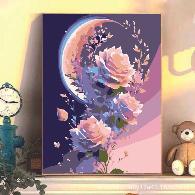 クロスボーダー diy デジタル油絵アマゾン AliExpress 卸売着色風景花絵画リビングルームの装飾絵画|undefined