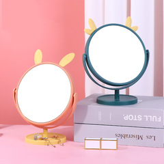 Cartoon makeup mirror student dorm princess mirror high-definition rotating with base vanity mirror desktop fairy mirror