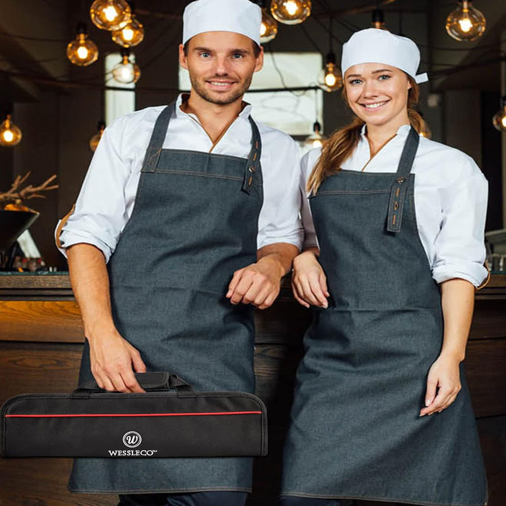 Wesleco chef cuchillo bolsa portátil al aire libre cuchillo bolsa transfronteriza térmica de la minería picnic que acampa cuchillo rebanador bolsa