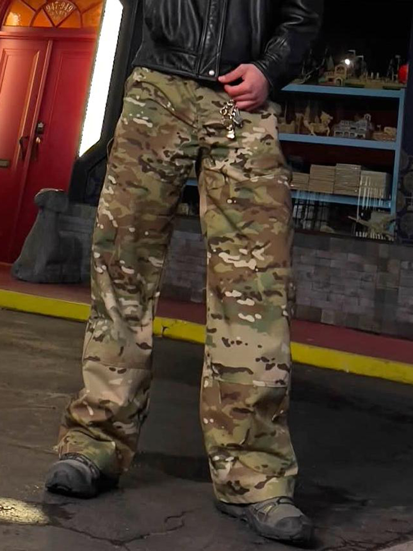 Herren Camouflage Cargohose Locker Geschnittene Arbeitshose_voghion.com