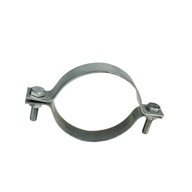Хомут для плоских стальных труб, двойной болтовой, оцинкованный, для нефтепроводов, морских труб, коррозионностойкий, для гидравлических систем, для шлангов