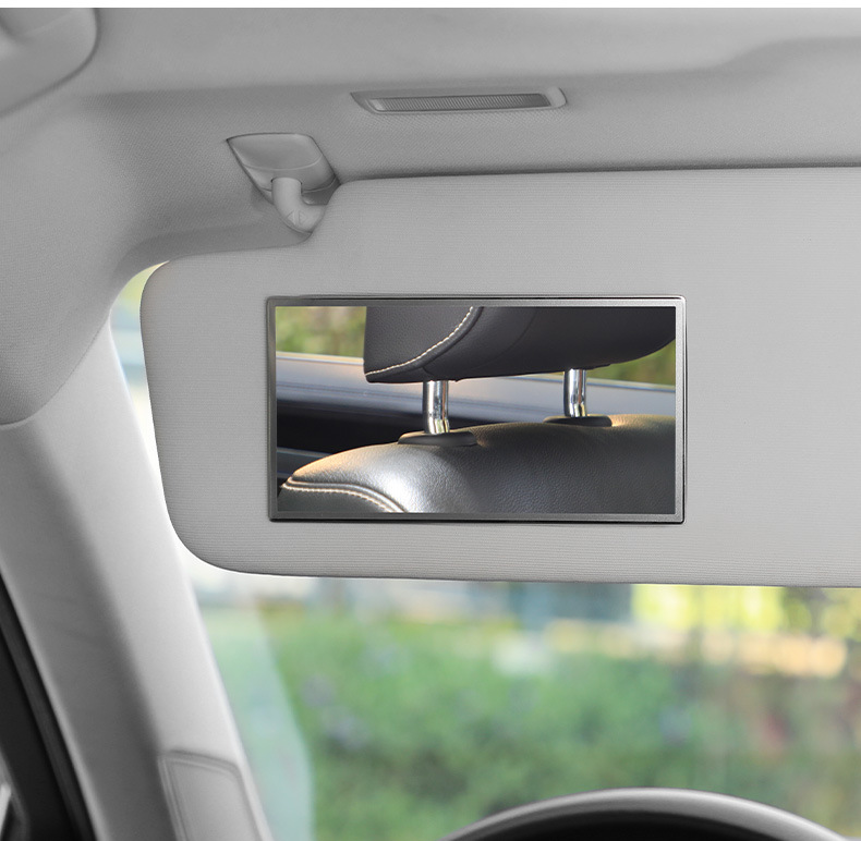 Car sun visor makeup mirror HD mirror car rearview mirror adhesive car shatterproof stainless steel makeup mirror
