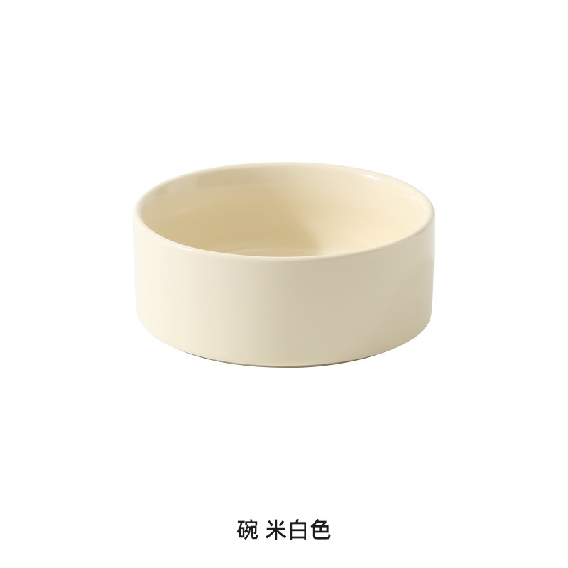 Cuenco de cerámica del perro cuenco doble cuenco de soporte cervical mediano y grande tamaño pequeño cuenco de comida para perros cuenco de agua de madera traje de estante cuenco de perro