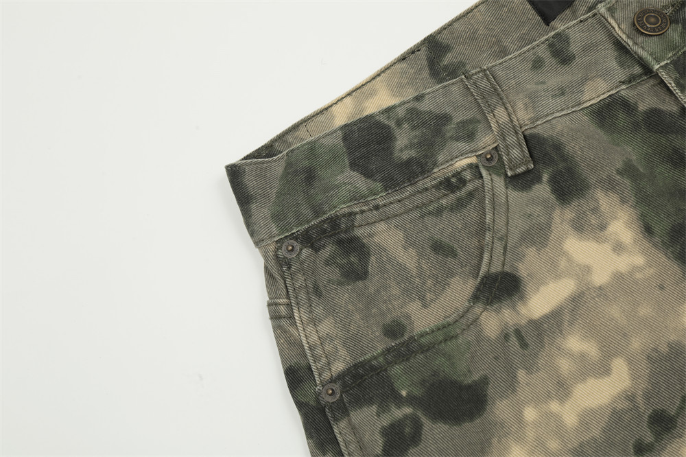 Mountain Outdoor Multi-pocket Workwear Tie-dye Camouflage Pants Men