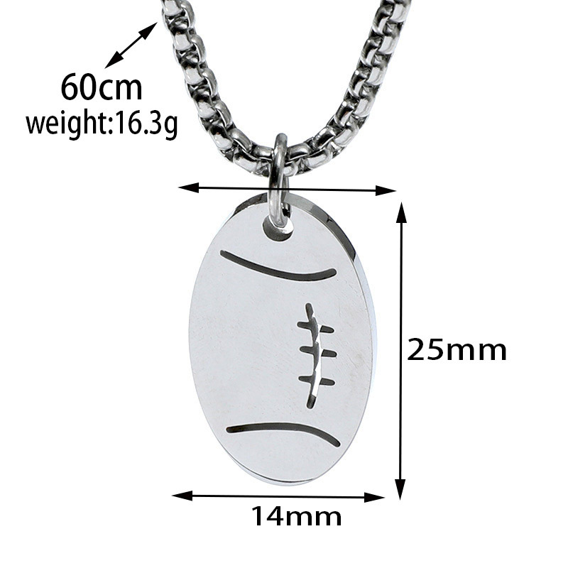 New Sports Series Stainless Steel Basketball Football Volleyball Rugby Ball Jewelry Pendant Necklace display picture 4