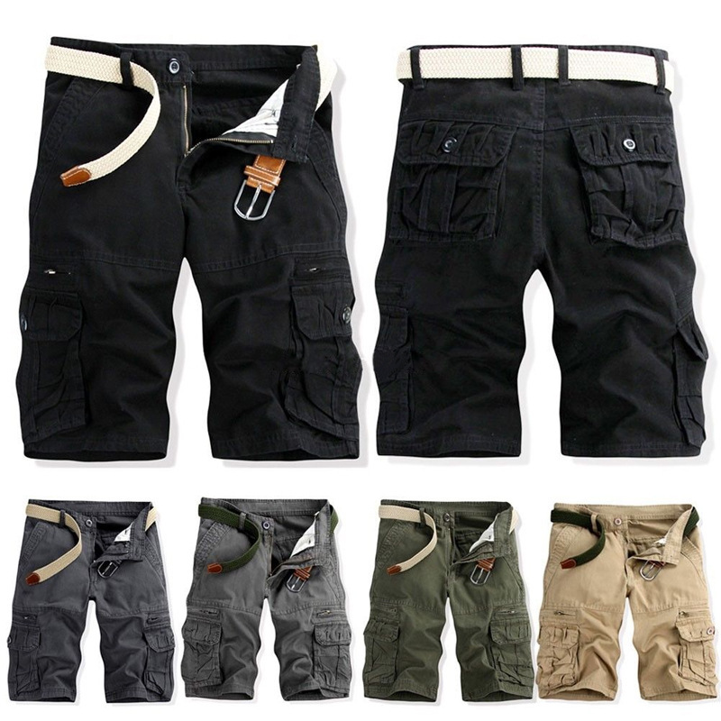 Summer Amazon Men's Five-Point Shorts European and American Large Size Workwear Shorts Foreign Trade Multi-Pocket Work Shorts Mid-Length Pants