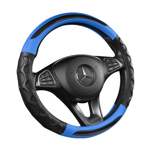 The manufacturer produces a new style of fashion splicing all-season and wear-resistant car steering wheel cover leather carbon fiber 