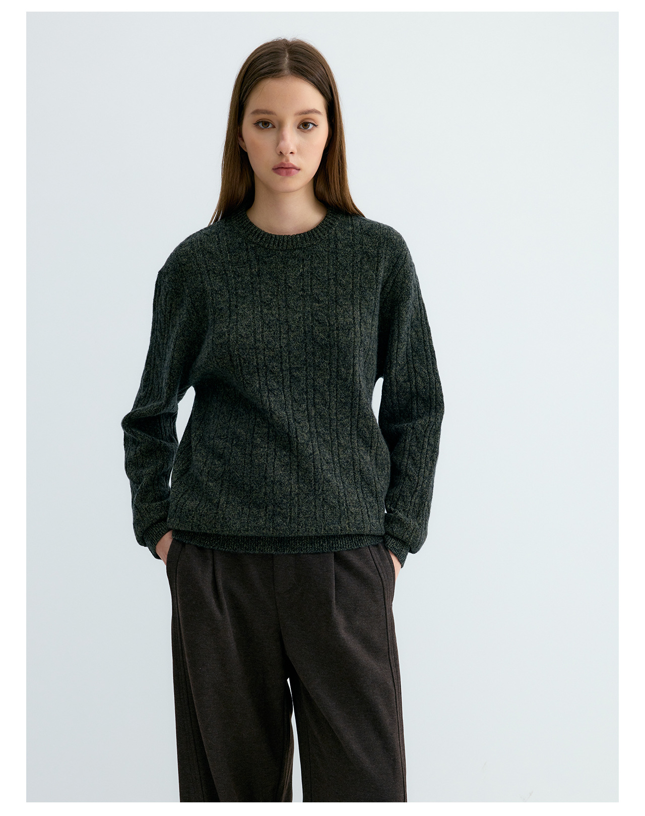 UNF Cable-Knit Crewneck Sweater