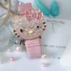 New product children girl girl cartoon flip cat head inlaid diamond watches