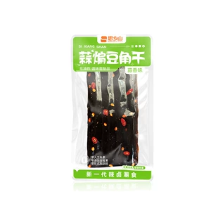 Жареные сушёные бобовые полоски (Si Xiang Shan), чесночный вкус, 10 маленьких пакетиков, острая закуска