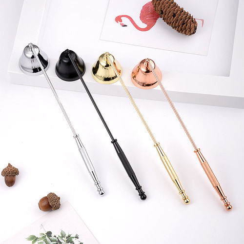 Manufacturer stainless steel aromatherapy candle extinguisher tool three-piece set candle wick scissors bell cover hook wholesale