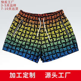 定制四面弹沙滩短裤男 夏威夷海滩速干三分短裤轻薄透气抗皱外贸