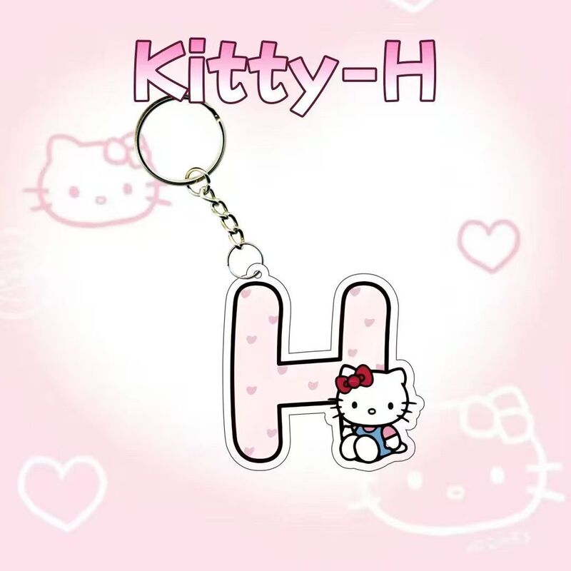 Kitty Cat Letter School Bag Keychain Acrylic High-Looking Classmate Gift Cartoon Cute Couple Pendant