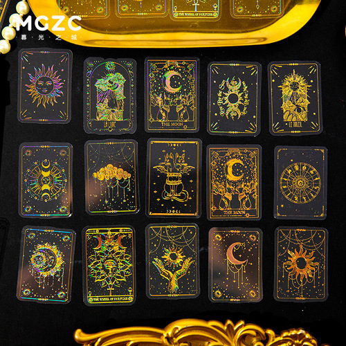 Twilight Saga Pet Sticker Pack – Fantasy Magic Series, 30-Piece 3D Gold-Embossed Journal Decorative Materials