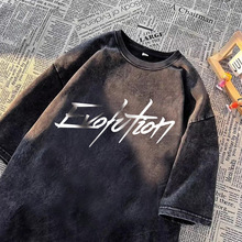 爆款明星2025演唱会同款周边印花反光短袖T恤水洗重磅纯棉男上衣