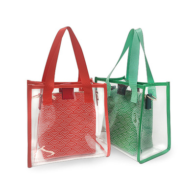 direct deal transparent PVC reticule Custom strap buckle PVC Voltage Plastic Bag LOGO