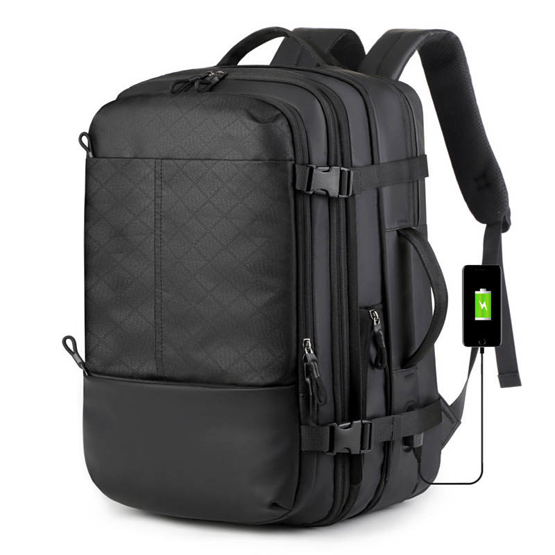 Nueva bolsa para computadora portátil empresarial de gran capacidad transfronteriza, expansión de cercanías, mochila recargable USB, mochila de reducción de carga