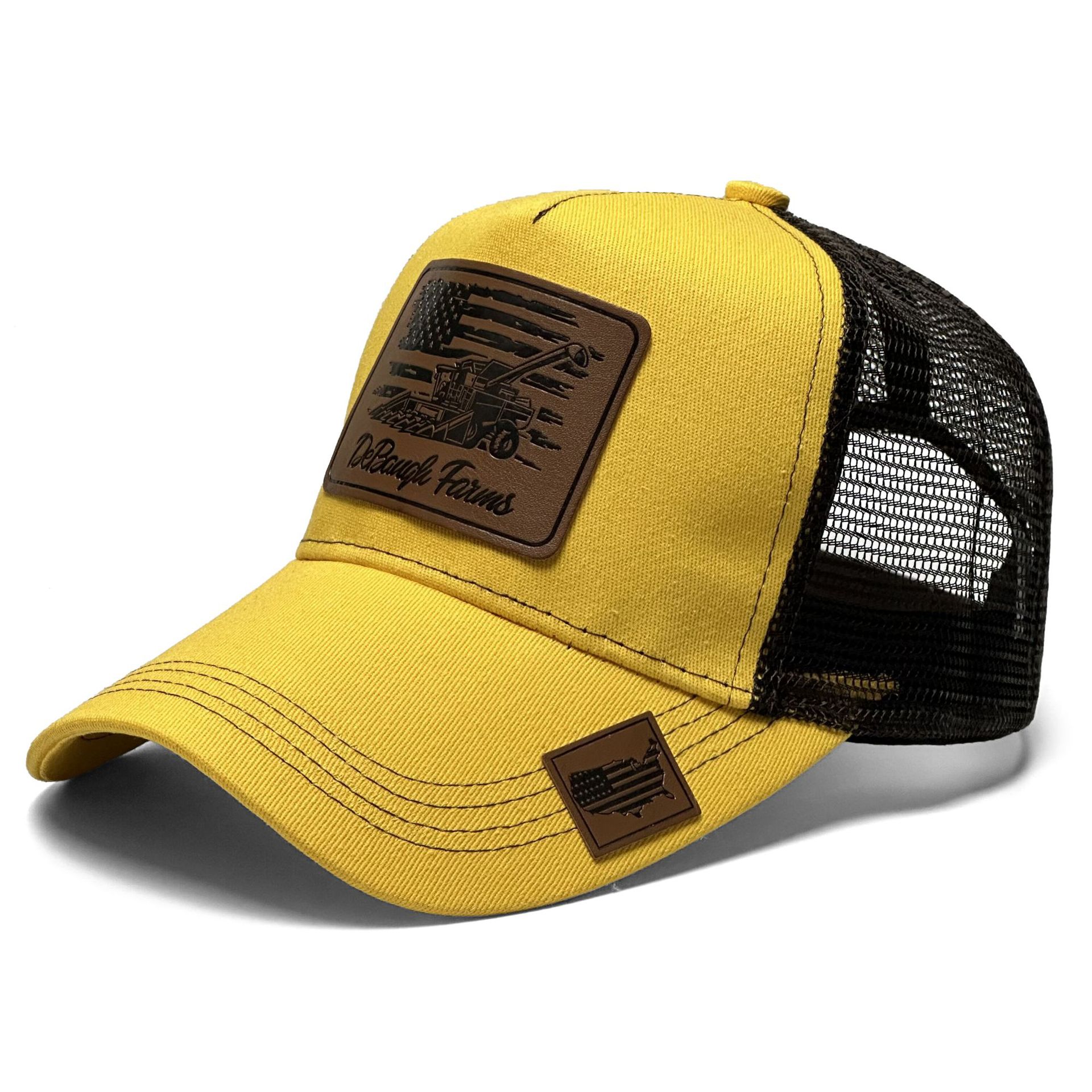 Tractor de granja transfronterizo bordado sombrero de malla de béisbol, estilo rural moda accesorios deportivos al aire libre