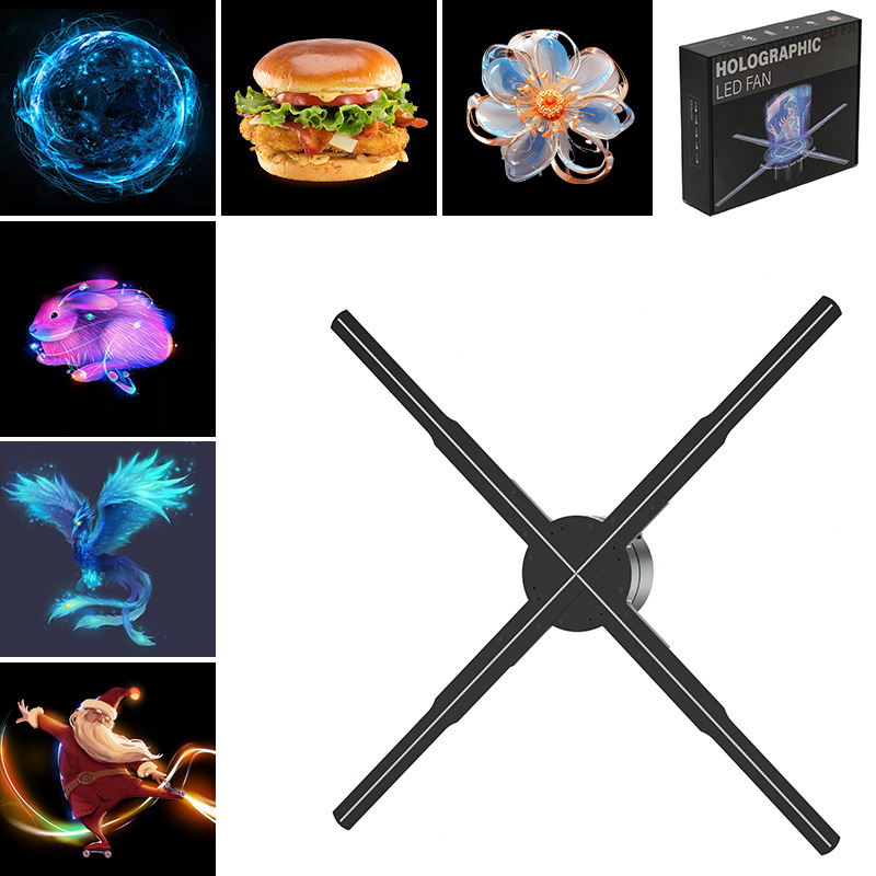 全息风扇屏768led灯珠高清裸眼3d空中成像投影仪悬浮壁挂广告机