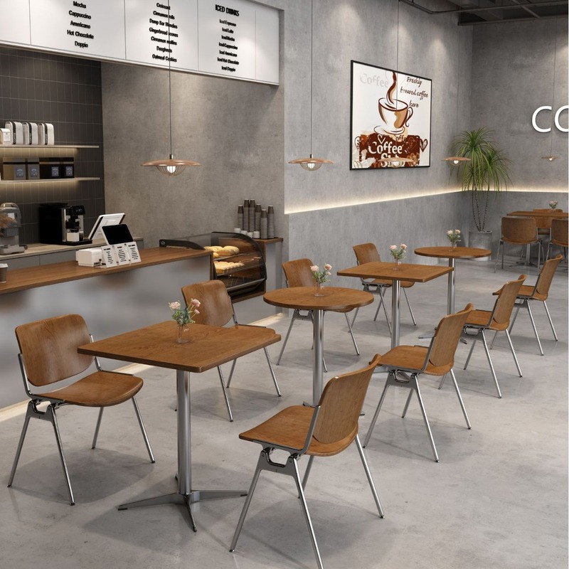 インダストリアルスタイルのステンレス製カフェテーブルと椅子、シンプルなバーレストラン、ミルクティーショップ、レジャーゾーン、商談ゾーンのテーブルと椅子|undefined